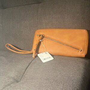 Free People Brown Wristlet Clutch